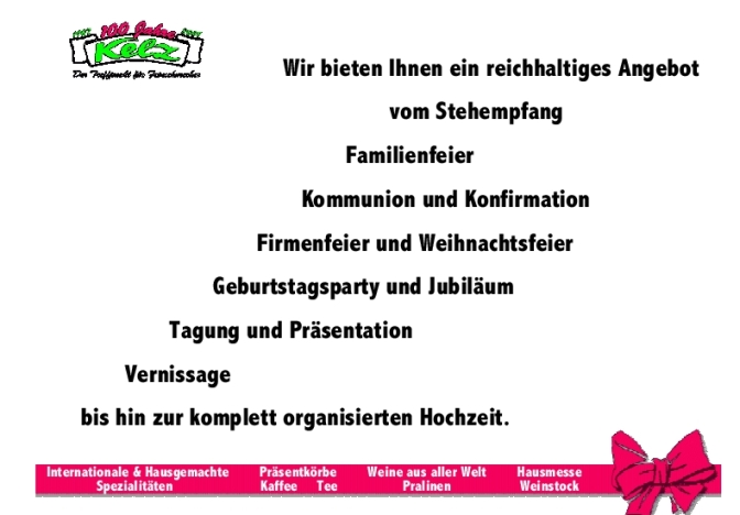 Kelz-Delikatessen Eichstaett - Partyservice Broschuere Seite3